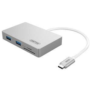 picture هاب USB 3 دو پورت به همراه کارت خوان آلومینیومی یونیتک مدل Y-9319                                         Unitek Y-9319 2 Port USB 3.0 Aluminium Hub And Card Reader
