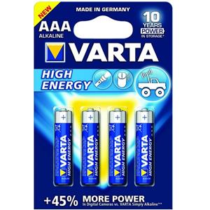 picture Varta High Energy Alkaline LR03AAA Battery - Pack of 4