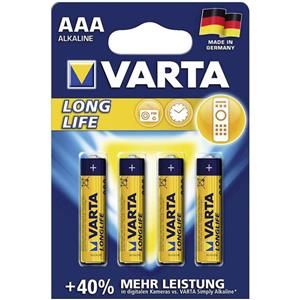 picture Varta LongLife Alkaline LR03AAA Battery - Pack of 4