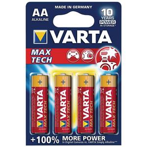 picture Varta MAX TECH Alkaline LR6-AA Battery Pack of 4