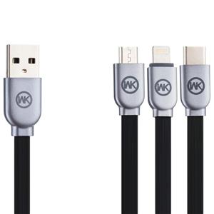 picture WK Design WDC-010 USB to microUSB/USB-C/Lightning Cable 1m