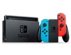 picture Nintendo Switch With Neon Blue and Neon Red Joy Con Station Bundle MARIO+RABBIDS