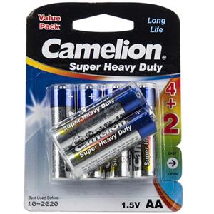 Camelion Super Heavy Duty AA Battery Pack of 6 