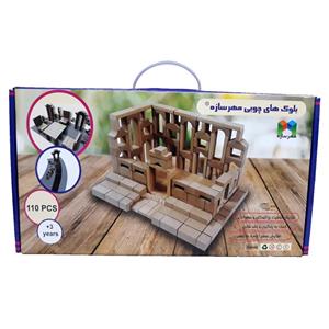 picture بازی آموزشی مهرسازه مدل بلوک های چوبی  110 قطعه