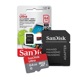 picture Sandisk Ultra UHS-I U1 Class 10 And A1 80MBps 320X microSDXC With Adapter 64GB