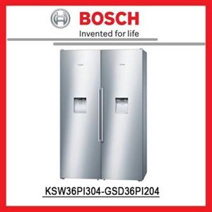 picture یخچال فریزر بوش Bosch دوقلو مدل KSW36PI304 - GSD36PI204 استیل آبریزدار (فریزر یخساز)
