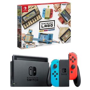 picture Nintendo Switch Blue and Neon Red Joy-Con  Bundle Game Console