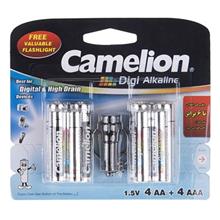 picture Camelion Digi Alkaline Battery Pack Of 8 With Free Flashlight