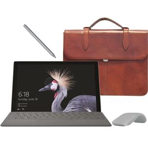 picture Microsoft Surface Pro 2017 - D - With Platinum Signature Type Cover And Surface Pen 2017 And Surface Mouse 2017 And Senobar Leather  Bag- 256GB Tablet