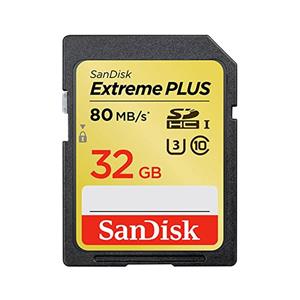 picture کارت حافظه SDXC سن دیسک مدل  Extreme Plus  کلاس 10 استاندارد UHS-I U3 سرعت 80MBps ظرفیت 32گیگابایت