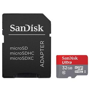 picture کارت حافظه microSDHC سن دیسک مدل Ultra  کلاس 10 استاندارد UHS-I سرعت 30MBps ظرفیت 32 گیگابایت به همراه آداپتور SD