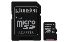 picture KINGSTON 64GB microSDHC W/ADAPTOR SDCX10/64GB MEMORY