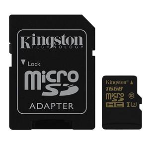 picture Kingston UHS-I U3 Gold Class 10 90MB/s MicroSDHC With Adapter 16 GB