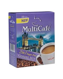 MultiCafe کافی میکس 2در1 بسته 12 عددی بدون شکر مولتی کافه 