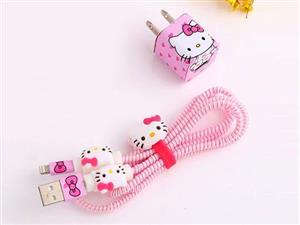 picture پک محافظ کابل شارژ آیفون کیتی Charger Protector Pack Kitty